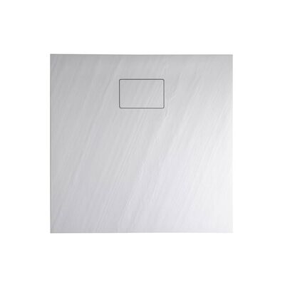 Douchebak Gegoten Marmer Sapho Acora 80x80x3.5 cm Vierkant Steen Wit