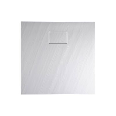 Douchebak Gegoten Marmer Sapho Acora 90x90x3.5 cm Vierkant Steen Wit