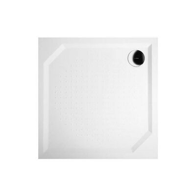 Douchebak Gegoten Marmer Sapho Aneta 90x90x4 cm Vierkant Wit