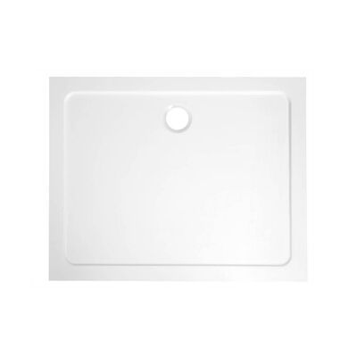Douchebak Gegoten Marmer Sapho Aqualine 100x80x3 cm Rechthoek Wit