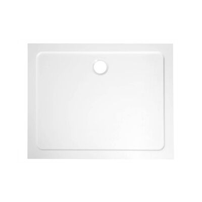Douchebak Gegoten Marmer Sapho Aqualine 100x90x3 cm Rechthoek Wit