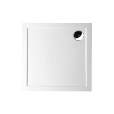 Douchebak Gegoten Marmer Sapho Aura 90x90x4 cm Vierkant Wit