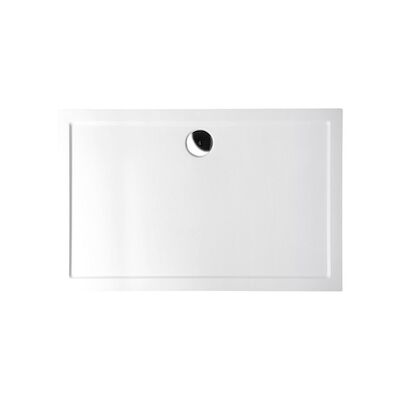 Douchebak Gegoten Marmer Sapho Karia 100x70x4 cm Rechthoek Wit