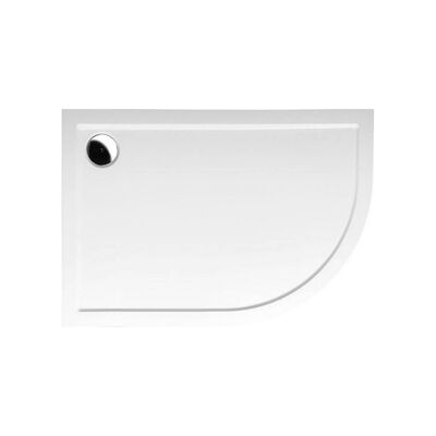 Douchebak Gegoten Marmer Sapho Rena 100x80x4 cm Kwartrond Links Wit