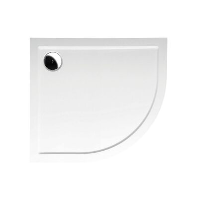 Douchebak Gegoten Marmer Sapho Rena 90x80x4 cm Kwartrond Links Wit