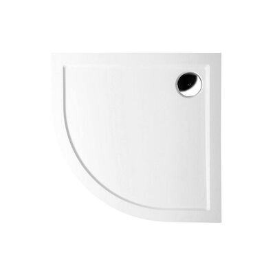 Douchebak Gegoten Marmer Sapho Sera 80x80x4 cm Kwartrond Wit