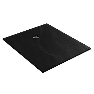 Douchebak Sanitop Just Creating Relievo Crag 100×120 cm Mat Zwart
