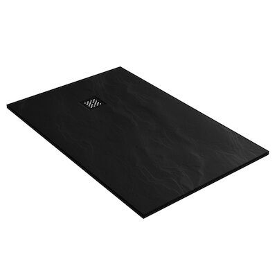 Douchebak Sanitop Just Creating Relievo Crag 90×140 cm Mat Zwart