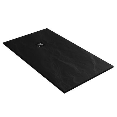 Douchebak Sanitop Just Creating Relievo Crag 90×160 cm Mat Zwart