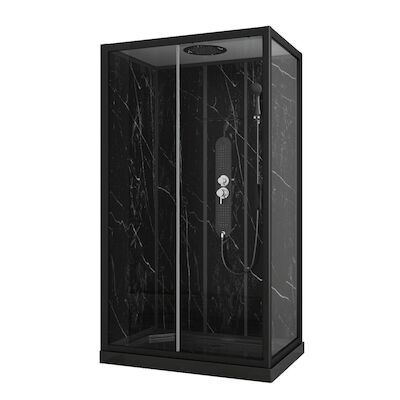 Douchecabine Allibert Alep Hoekmodel 120x80x225 cm Rechthoek Frontale Instap Met Schuifdeur