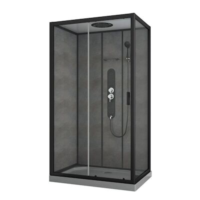 Douchecabine Allibert Sero Hoekmodel 120x80x225 cm Rechthoek Frontale Instap Met Schuifdeur
