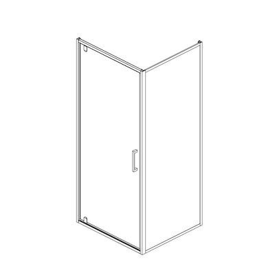 Douchecabine Best Design Baron H 90 Draaideur 90x90x200 cm 8 mm Helder Nano Glas Zwart