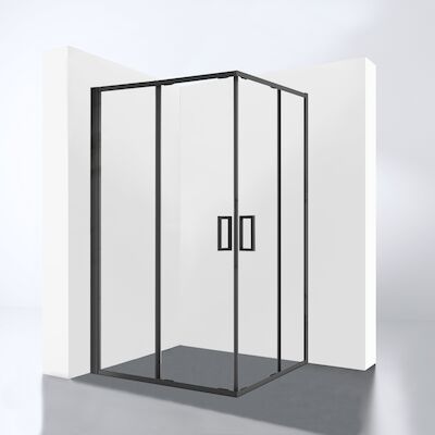 Douchecabine Best Design Hulmer Nero 120x89x210 cm Met Twee Schuifdeuren Mat Zwart