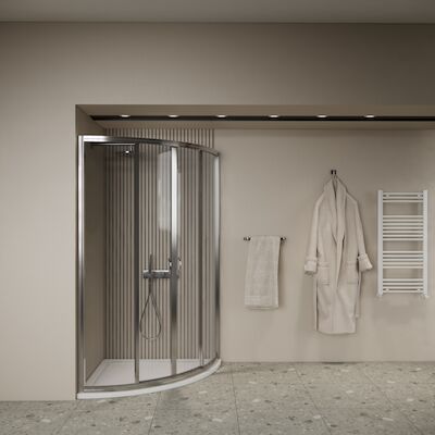 Douchecabine BWS Ola 90x90x190 cm Kwartrond Schuif Chroom