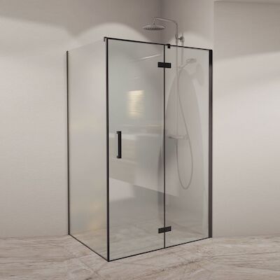 Douchecabine BWS PC NIZ 140x… cm 8mm Veiligheidsglas NANO Coating Mat Zwart