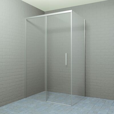 Douchecabine BWS Rollo Soft Close 120×80/90 cm 8 mm NANO Glas RVS Look
