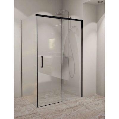Douchecabine BWS Rollo Soft Close 140×80/90 cm 8 mm NANO Glas Mat Zwart