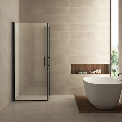 Douchecabine BWS Uni 2 Draaideuren 90×90 cm Nano Helder Glas 8 mm Mat Zwart