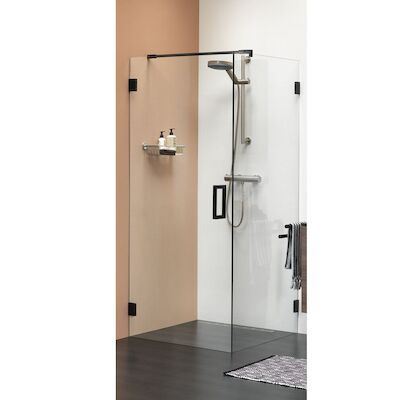 Douchecabine by Sealskin 'I AM' 100×100 cm Matzwart Helder Glas + Antikalk