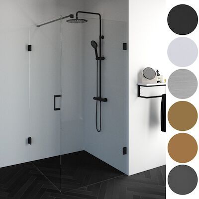 Douchecabine Compleet Just Creating 2-Delig Profielloos 140×90 cm Koper