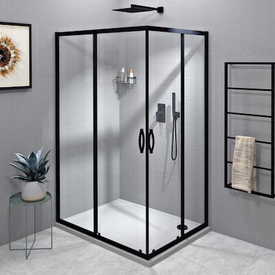 Douchecabine Gelco Sigma Simply Black Rechthoek 90x80x190 cm Mat Zwart