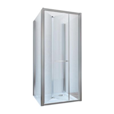 Douchecabine Lacus Ponza met Vouwdeur en Zijwanden Helder Glas Aluminium Profiel Chroom (alle maten)