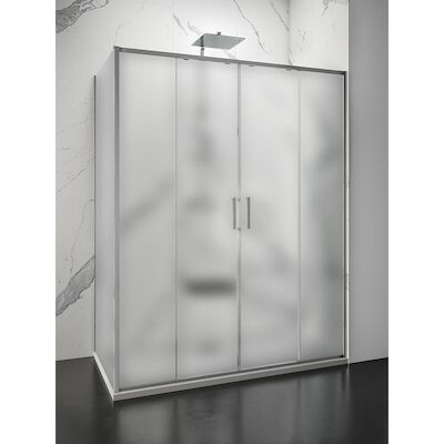 Douchecabine Lacus Stromboli Evo Mat Glas Aluminium profiel Chroom (alle maten)