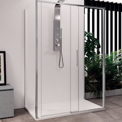 Douchecabine Lacus Torcello Aluminium Helder Glas Chroom (alle maten x2 zijwanden)