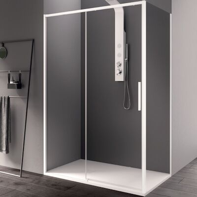 Douchecabine Lacus Torcello Aluminium Helder Glas Wit (alle maten)