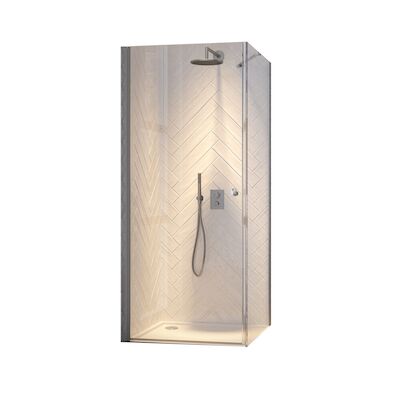 Douchecabine Sealskin Hooked Omkeerbaar 100×100 cm Zilver