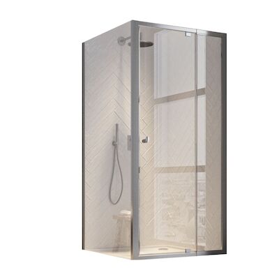 Douchecabine Sealskin Hooked Omkeerbaar Ruime Verstelbaarheid 100×100 cm Zilver
