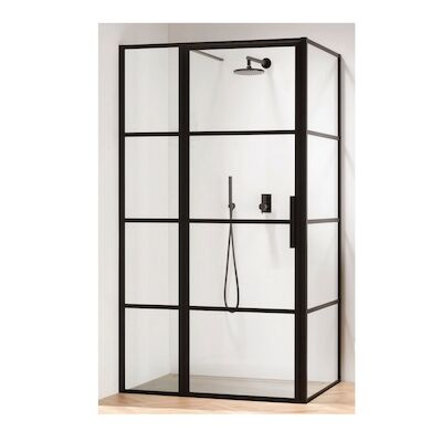 Douchecabine Sealskin Soho Matzwart 120x100cm 210cm Hoog Helderglas 8mm