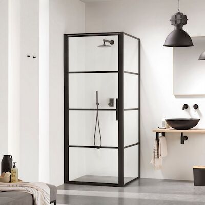 Douchecabine Sealskin Soho Matzwart 90x90cm 210cm Hoog Helderglas 8mm