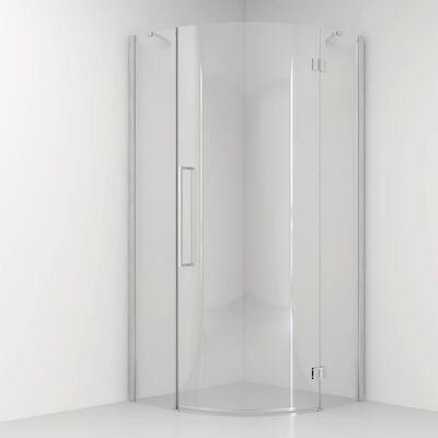 Douchecabine Van Rijn ST05 Kwartrond Aluminium 90×200 cm 8 mm Helder Glas Chroom