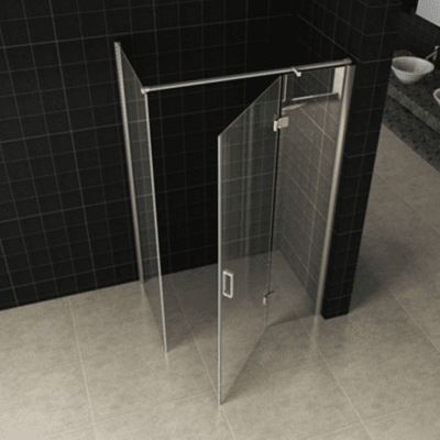 Douchecabine Wiesbaden met Draaideur en Zijwand 100×100 cm 8/10mm Nano Coating Chroom