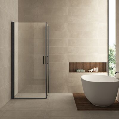 Douchecabine Wiesbaden Uni 2 Draaideuren 90×90 cm Nano Helder Glas 8 mm Mat Zwart