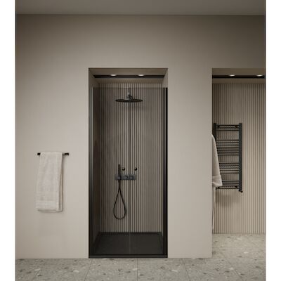 Douchedeur | 2 Pendeldeuren | Marip | 6mm | 120×190 cm | Mat Zwart