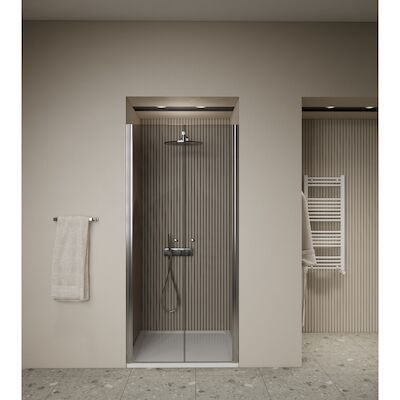 Douchedeur | 2 Pendeldeuren | Marip | 6mm | 90×190 cm | Mat Chroom