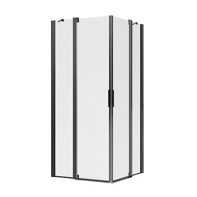 Douchedeur Allibert Laja Twee Zwaaideuren 86,5-89.5×200 cm Zwart
