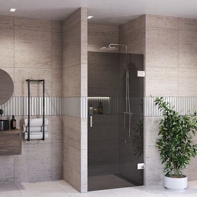 Douchedeur BWS Portos Profielloos Chroom 90×200 cm Rookglas 8 mm Nano Coating