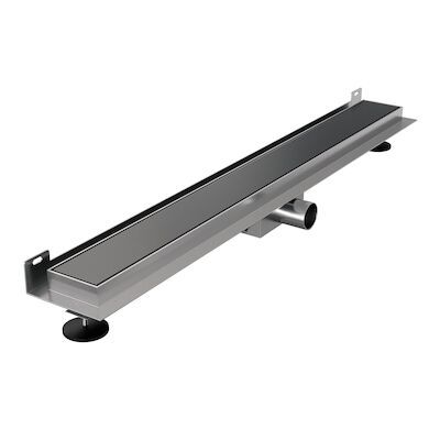 Douchegoot Brauer Geborsteld Gunmetal Muur Montage Inclusief Vloerflens 80×7 cm Zero Tegelinlegrooster Omkeerbaar