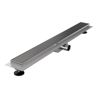 Douchegoot Brauer Gunmetal Inclusief Vloerflens 70×7 cm Zero Tegelinlegrooster Omkeerbaar