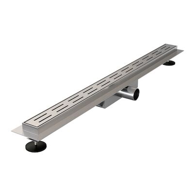 Douchegoot Brauer Small 80×5 cm RVS Vloerflens Inclusief Kunststof Sifon Verstelbare Poten