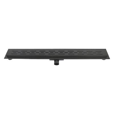 Douchegoot Differnz RVS Met Flens 80x7x7cm Mat Zwart
