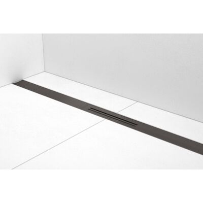 Douchegoot Easy Drain R-Line Clean Brushed Black Chrome (Alle Maten)