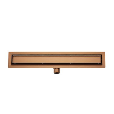 Douchegoot met Tegelrooster en Flens BWS Roos 100×7 Cm Geborsteld Brons Koper