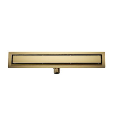 Douchegoot met Tegelrooster en Flens BWS Roos 80×7 Cm Geborsteld Messing