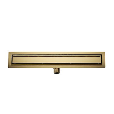 Douchegoot met Tegelrooster en Flens BWS Roos 90×7 Cm Geborsteld Messing