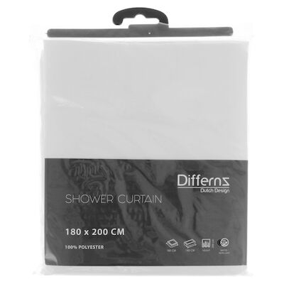 Douchegordijn Differnz Color Polyester 180×200 cm Wit