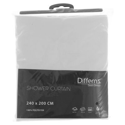 Douchegordijn Differnz Color Polyester 240×200 cm Wit